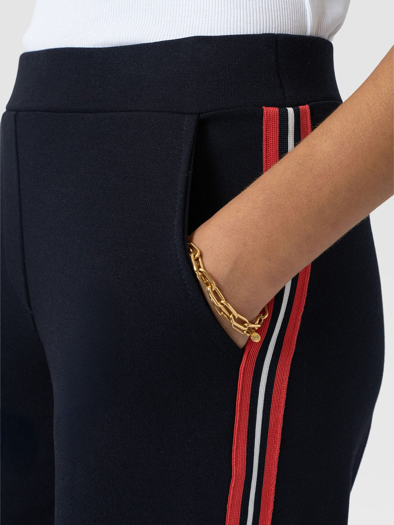 Victory Straight Leg Pant Navy/Red Stripe - Women's Trousers | Saint + Sofia® EU