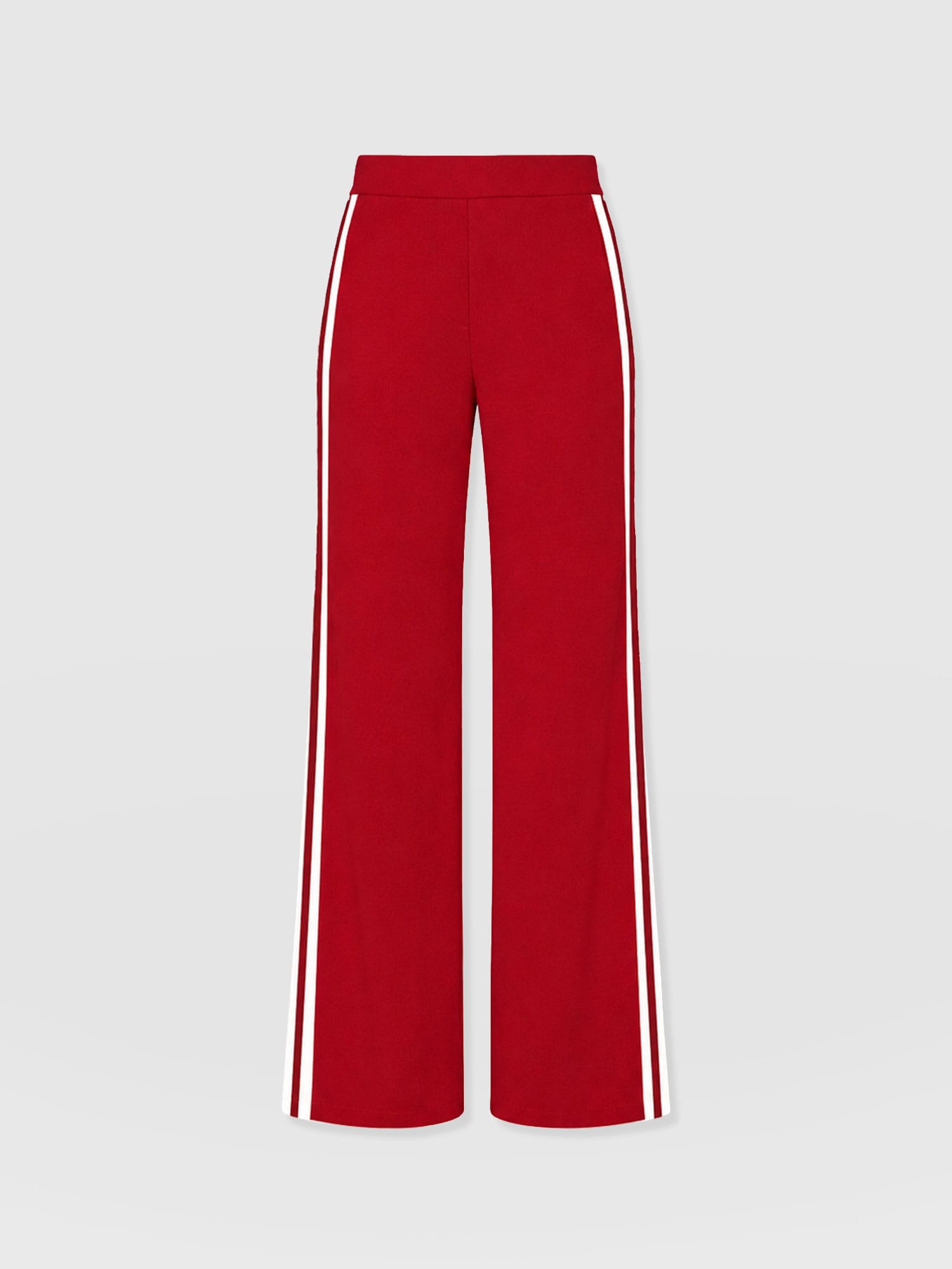 Hoxton Straight Leg Pant - Red - Brown Stripe - Women's Trousers | Saint and Sofia® EU