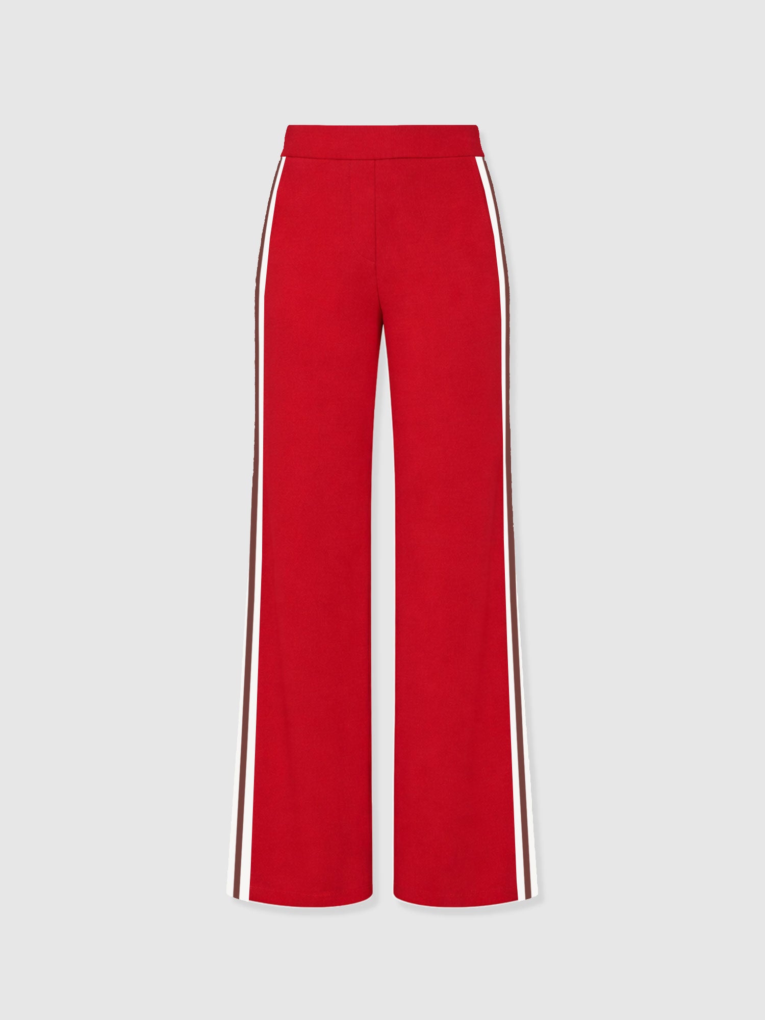 Victory Straight Leg Pant - Red - Brown Stripe - Women's Trousers | Saint + Sofia® EU