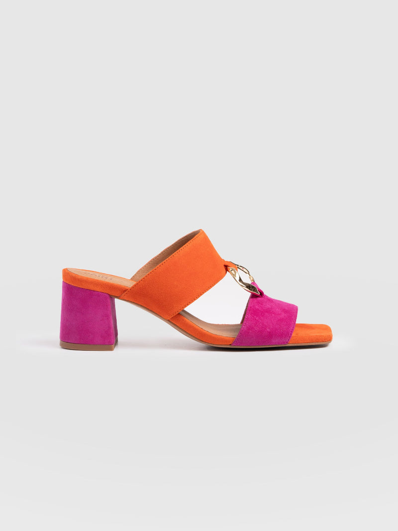 Vivienne Heeled Mules - Pink/Orange - Women's Shoes | Saint + Sofia® EU