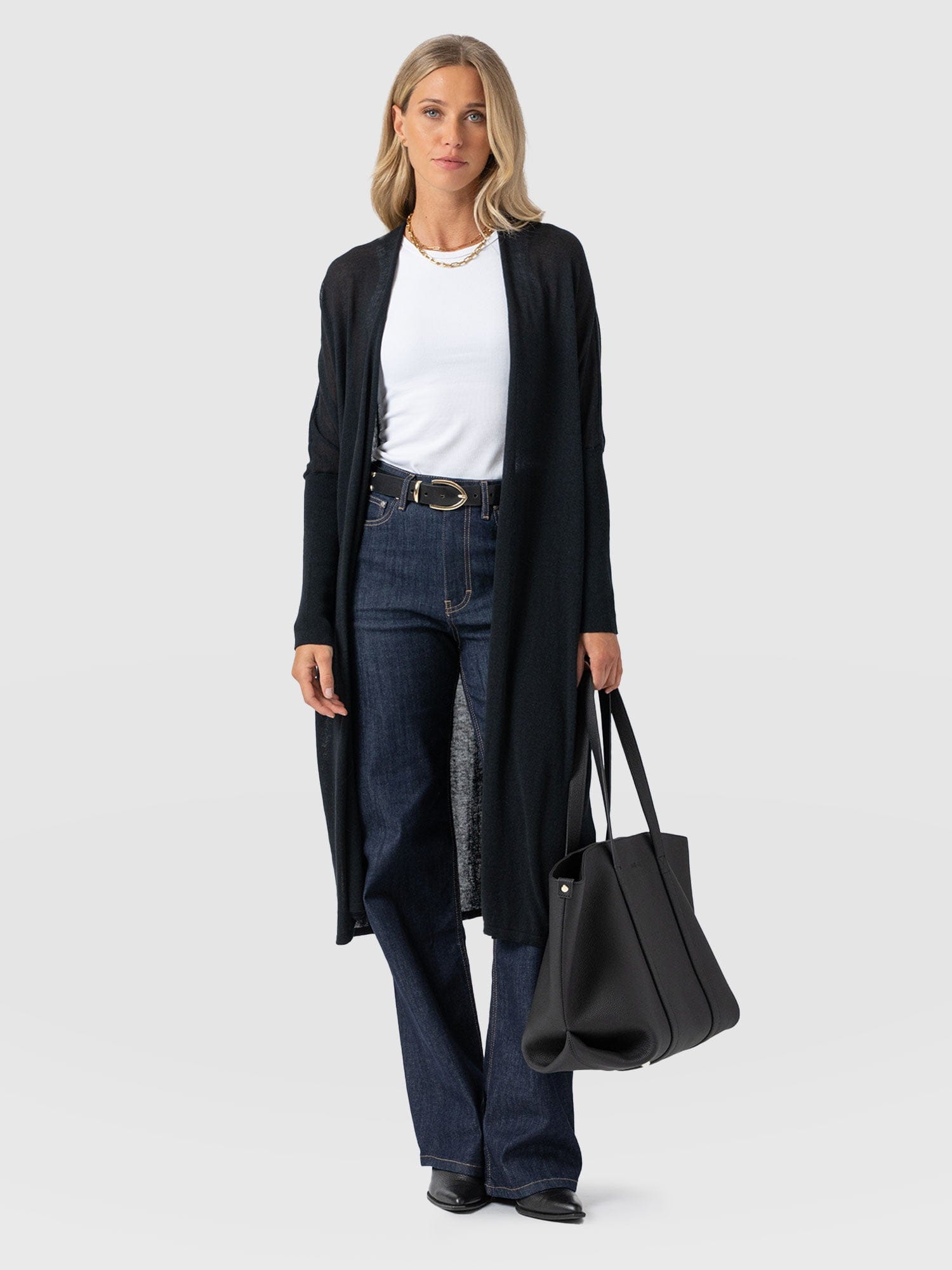 Waterfall Cardigan - Black - Women's Cardigans | Saint + Sofia® EU