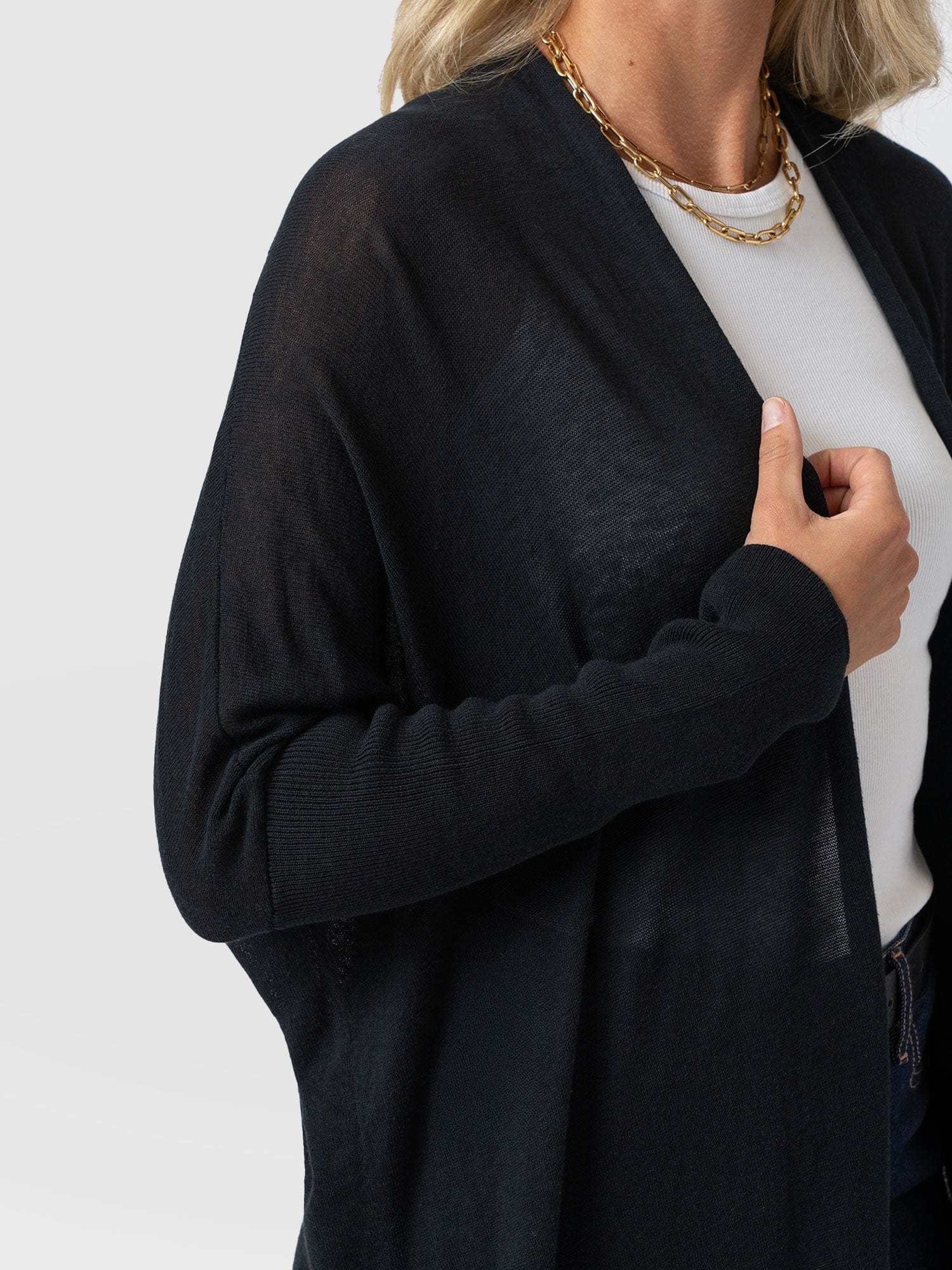 Waterfall Cardigan - Black - Women's Cardigans | Saint + Sofia® EU