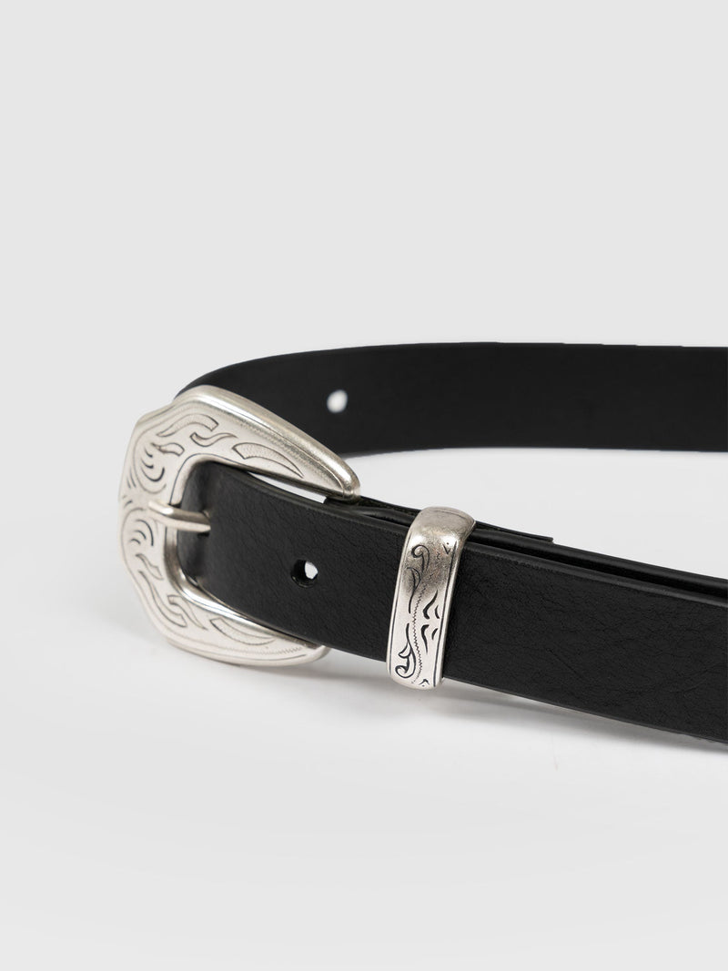 Western Belt Black - Leather Belts | Saint + Sofia® EU