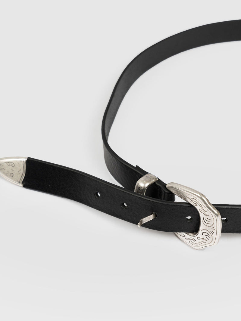 Western Belt Black - Leather Belts | Saint + Sofia® EU