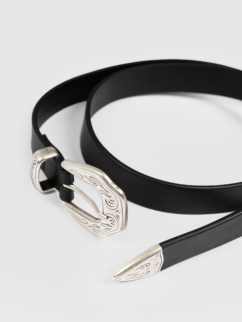 Western Belt Black - Leather Belts | Saint + Sofia® EU