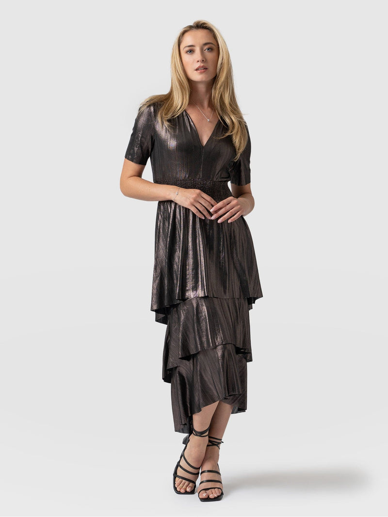 Whitney Tiered Dress Gunmetal - Women's Dresses | Saint + Sofia® EU