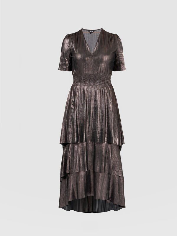 Whitney Tiered Dress Gunmetal - Women's Dresses |  Saint + Sofia® EU