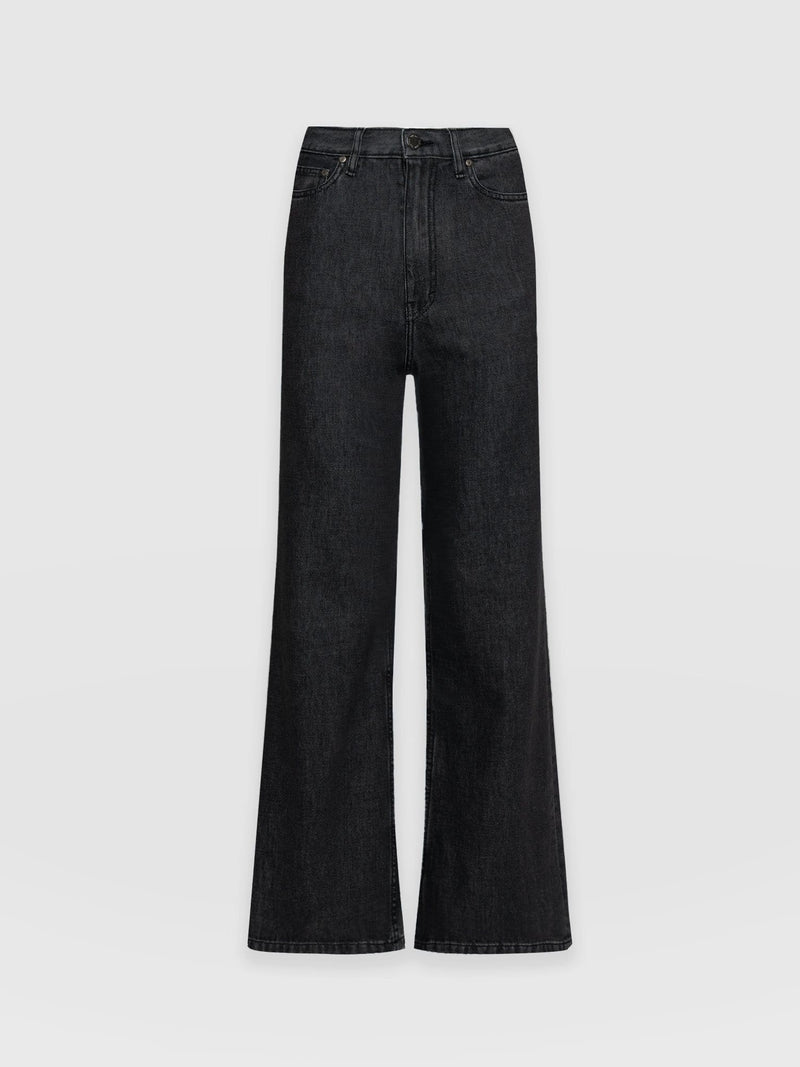 Wide Leg Flare Jeans Black - Women's Jeans | Saint + Sofia® EU