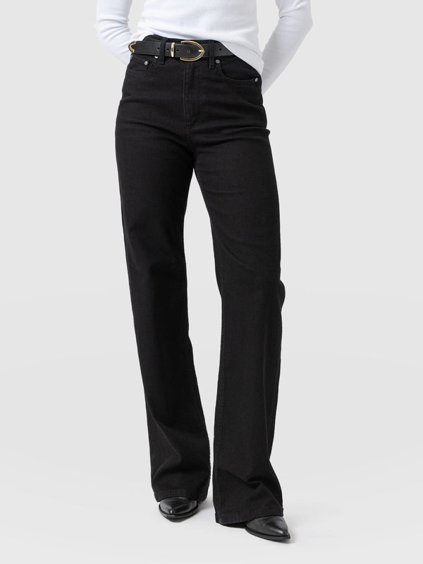 Wide Leg Jean - Black - Women's Denims | Saint + Sofia® EU