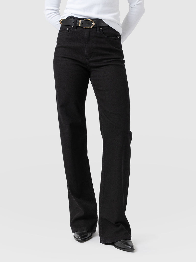 Wide Leg Jean - Black - Women's Denims | Saint + Sofia® EU