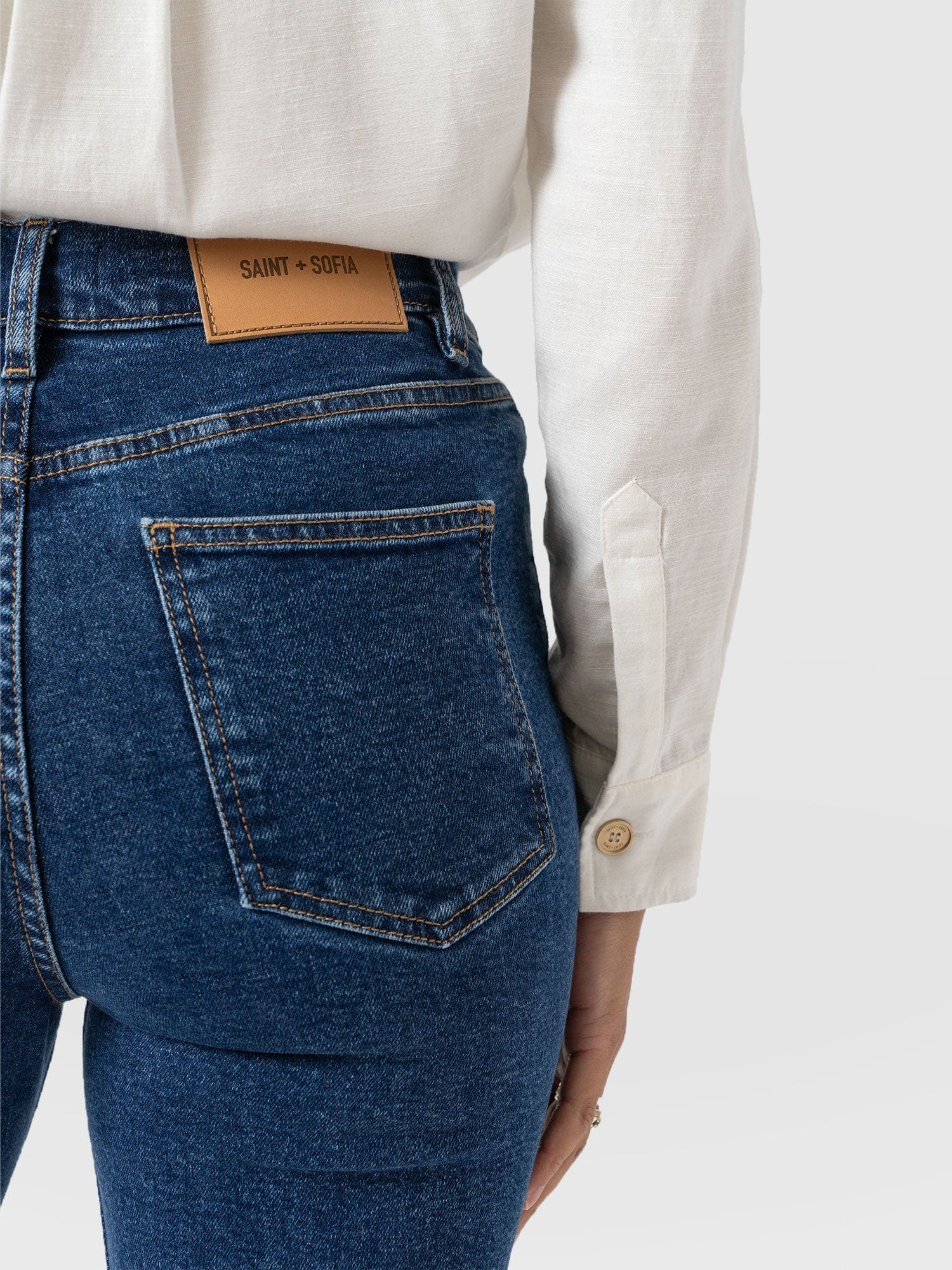 Wide Leg Jean - Mid Blue-Regular - Women's Jeanss | Saint + Sofia® EU