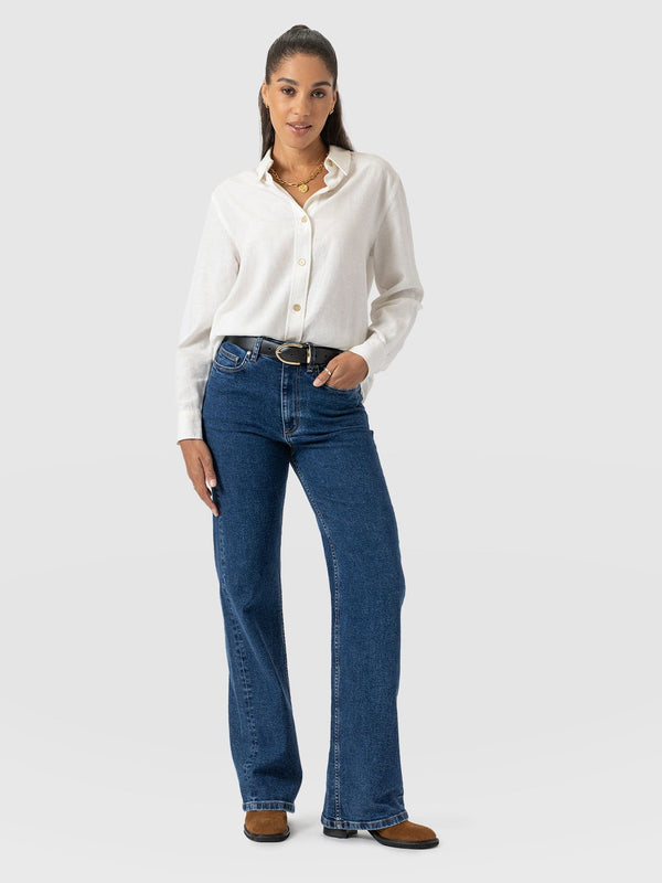 Wide Leg Jean - Mid Blue-Regular - Women's Jeanss | Saint + Sofia® EU