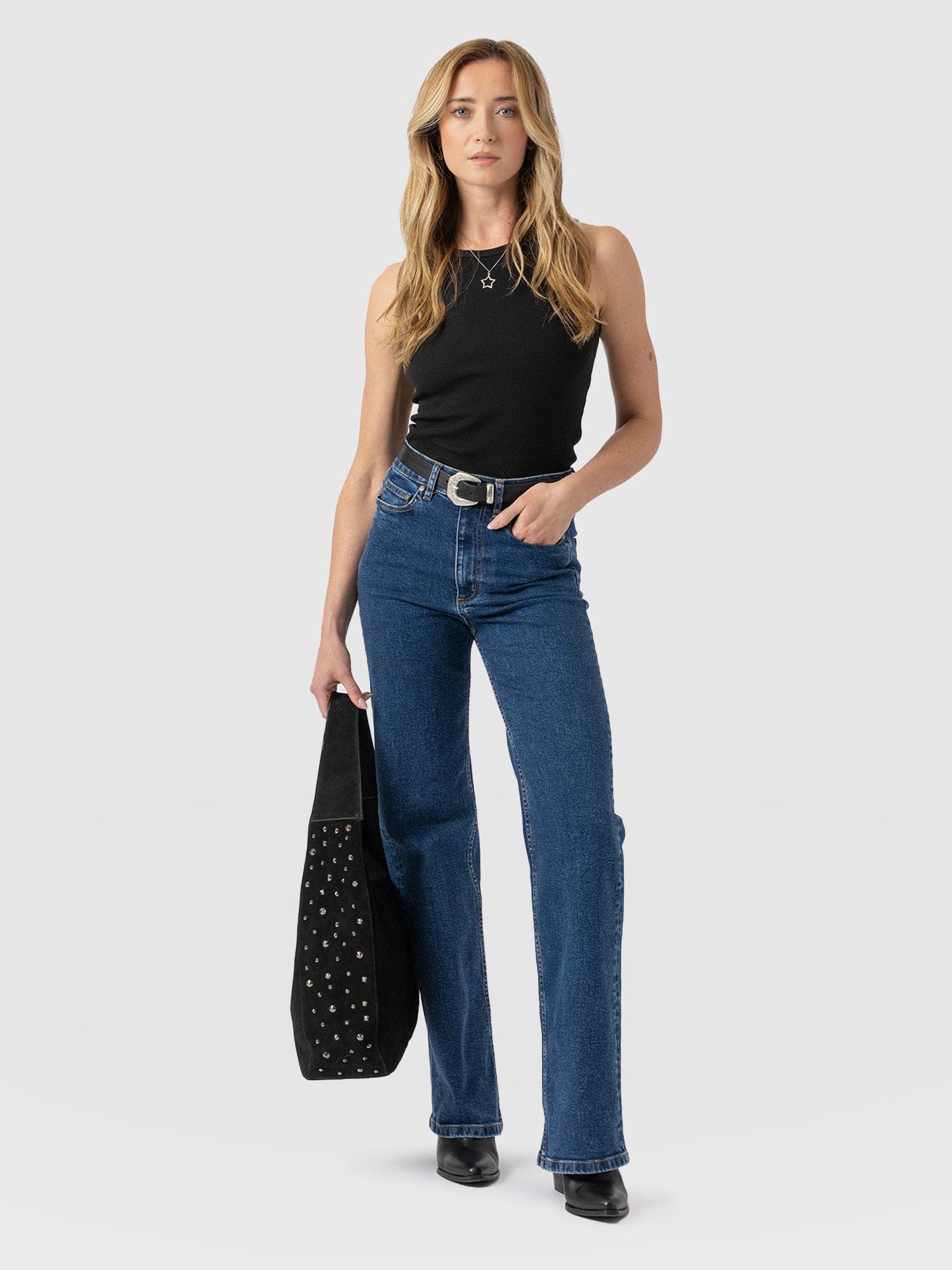 Wide Leg Jean - Mid Blue-Regular - Women's Jeanss | Saint + Sofia® EU