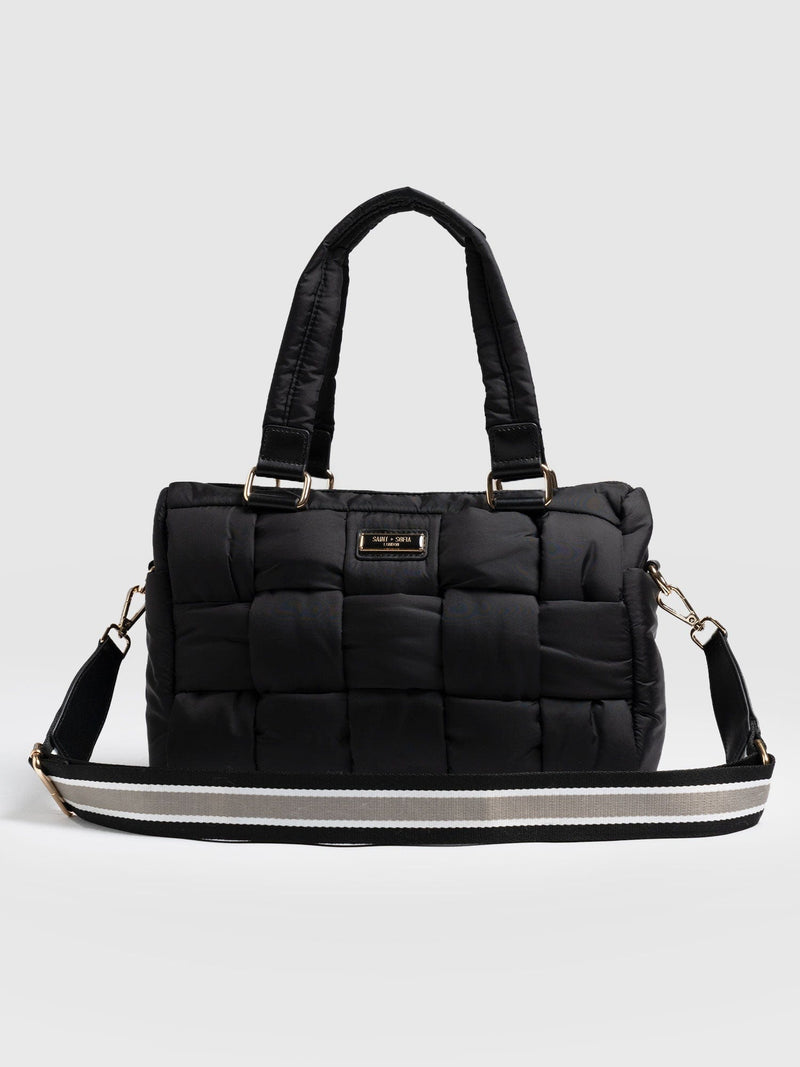 Woven Duffle Bag Black/Grey - Women's Bags | Saint + Sofia® EU