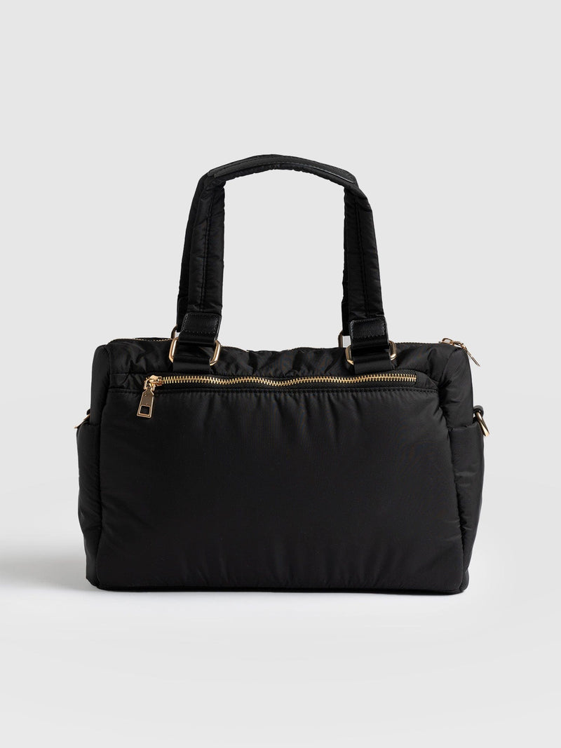 Woven Duffle Bag Black/Grey - Women's Bags | Saint + Sofia® EU