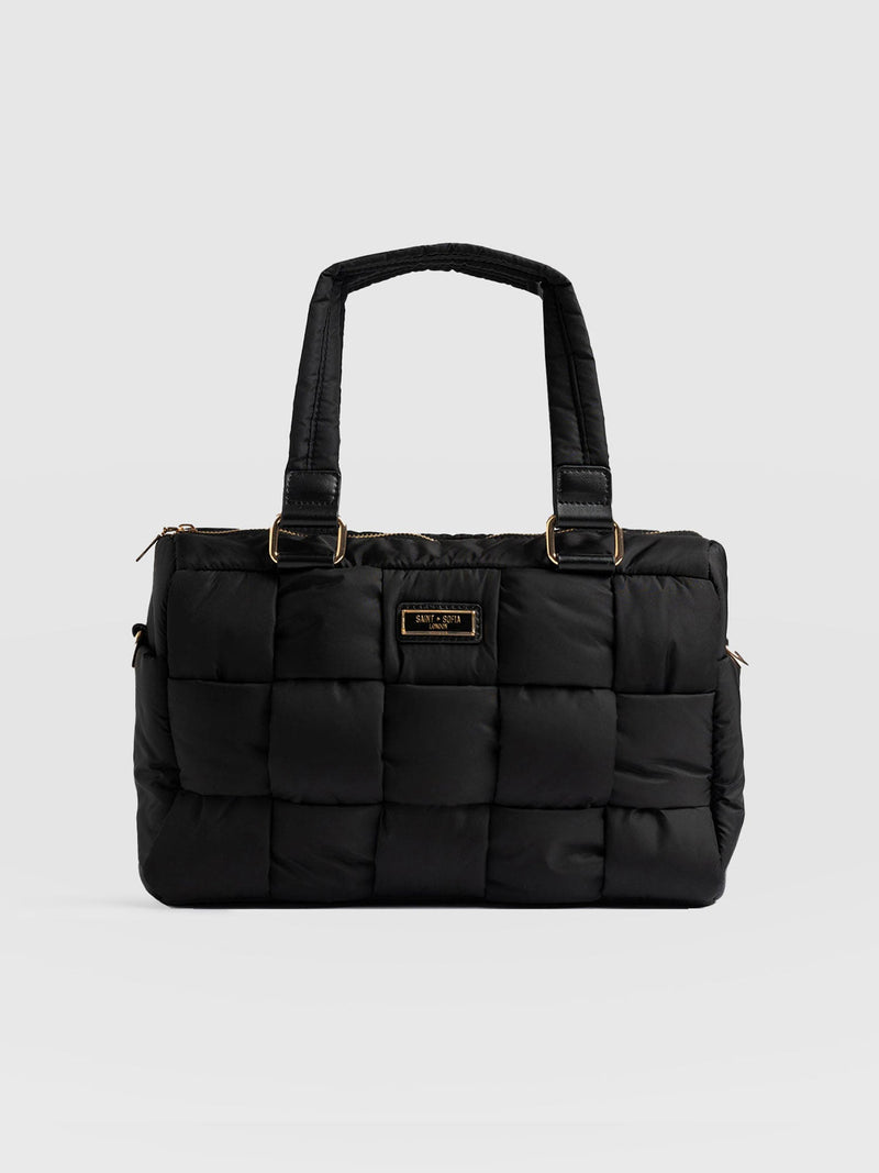 Woven Duffle Bag Black/Grey - Women's Bags | Saint + Sofia® EU