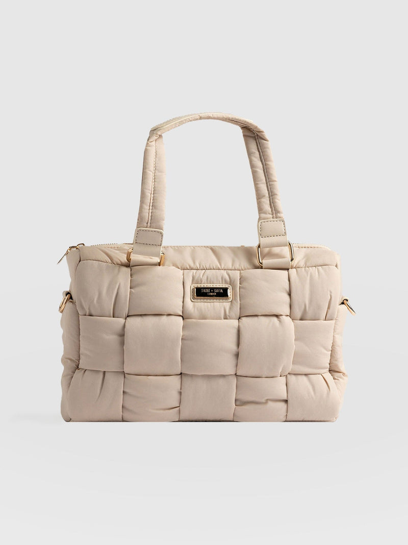 Woven Duffle Bag Cream- Women's Bags | Saint + Sofia® EU