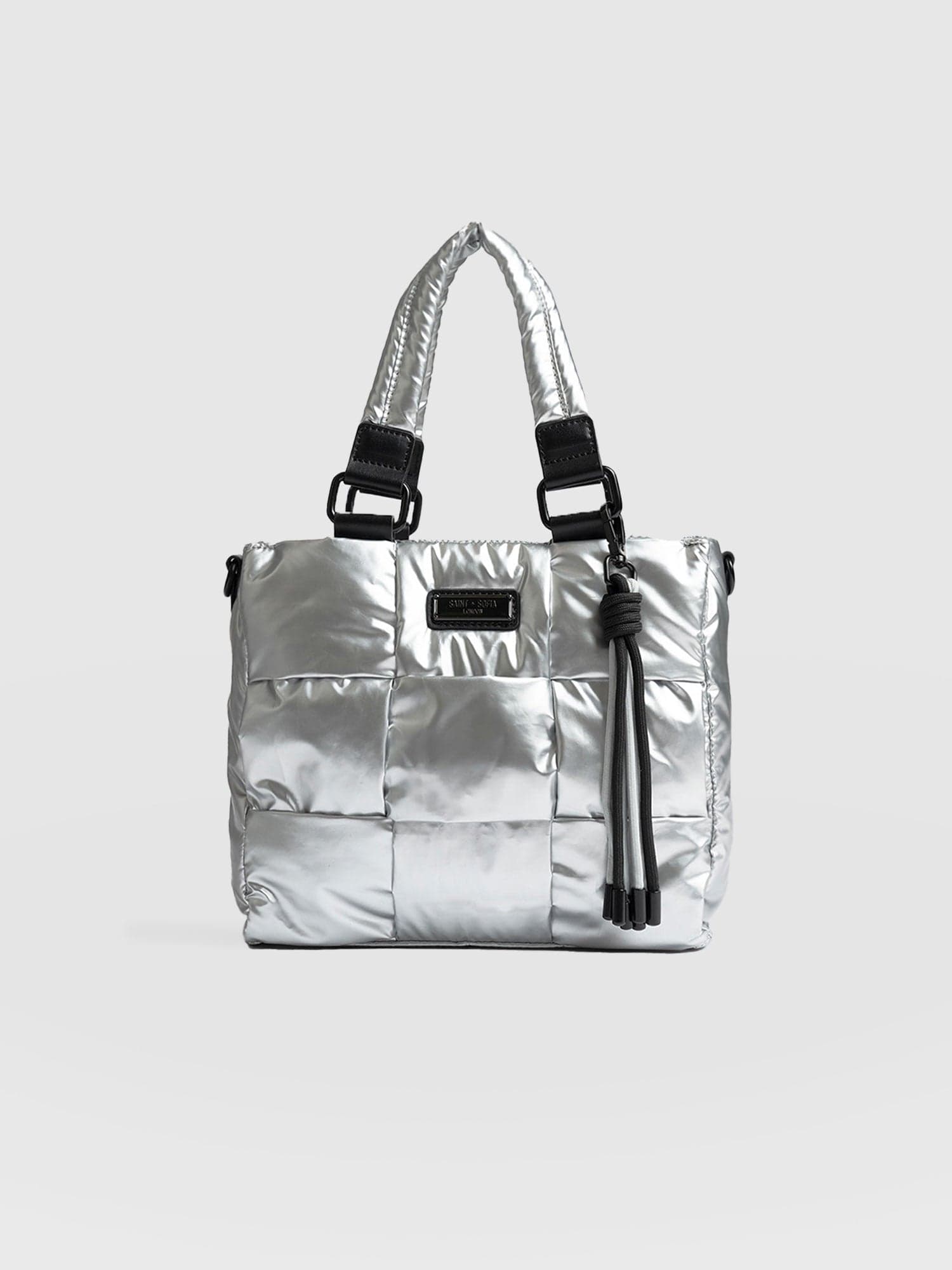 Woven Mini Penny Tote Bag Silver - Women's Bags |  Saint + Sofia® EU