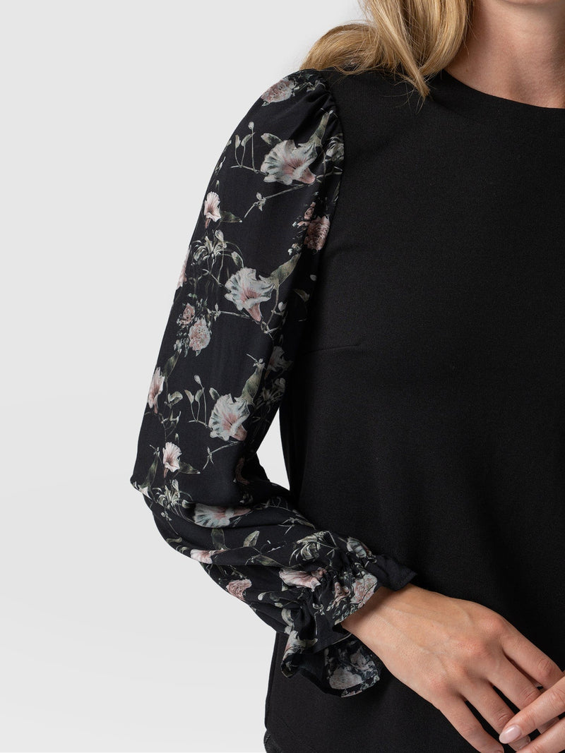 Wrap Back Penny Puff Long Sleeve Dark Elegance - Women's T-Shirts | Saint + Sofia® EU