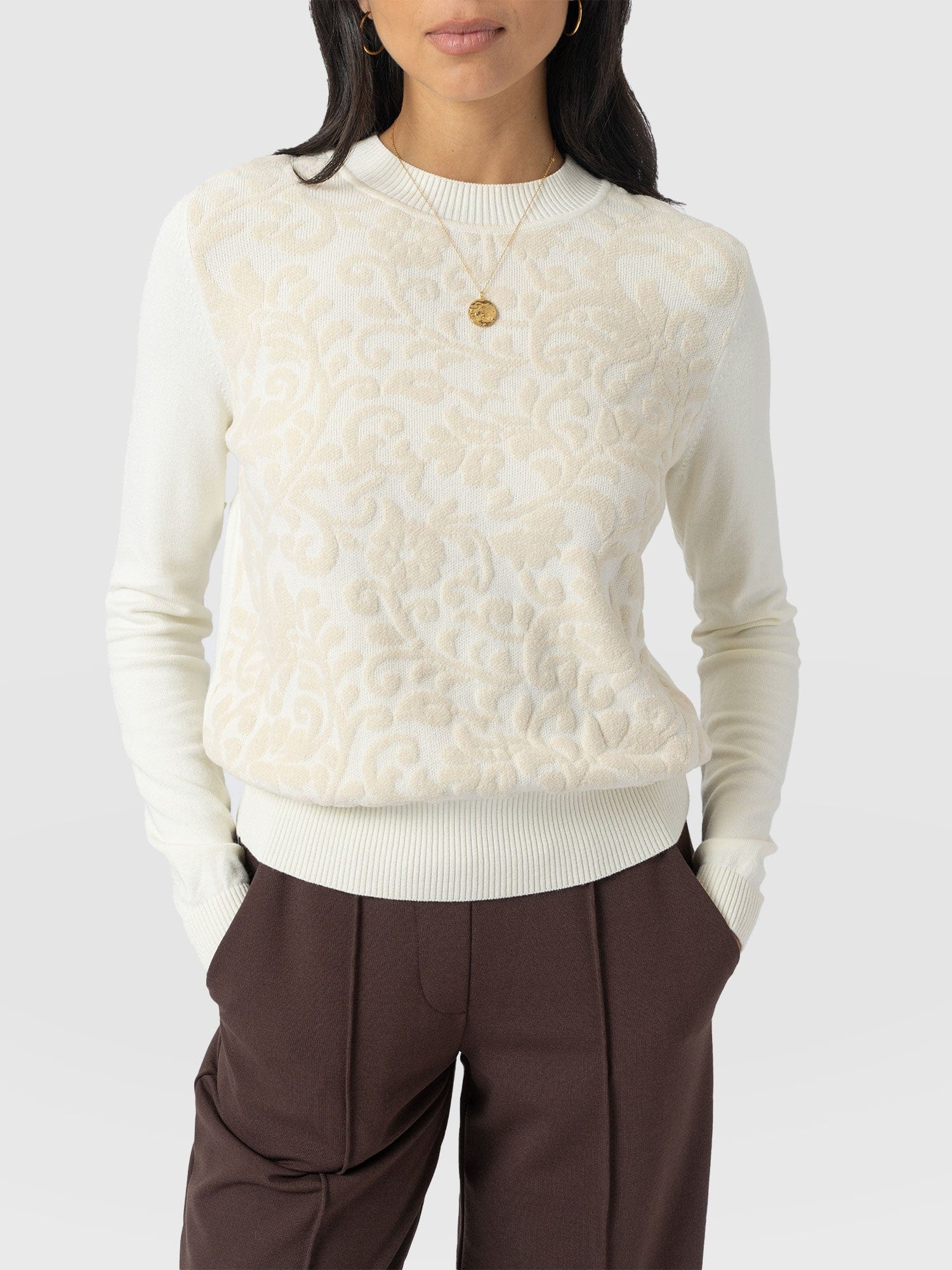 Wren Long Sleeve Knit - Cream - Women's Knitwears | Saint + Sofia? EU