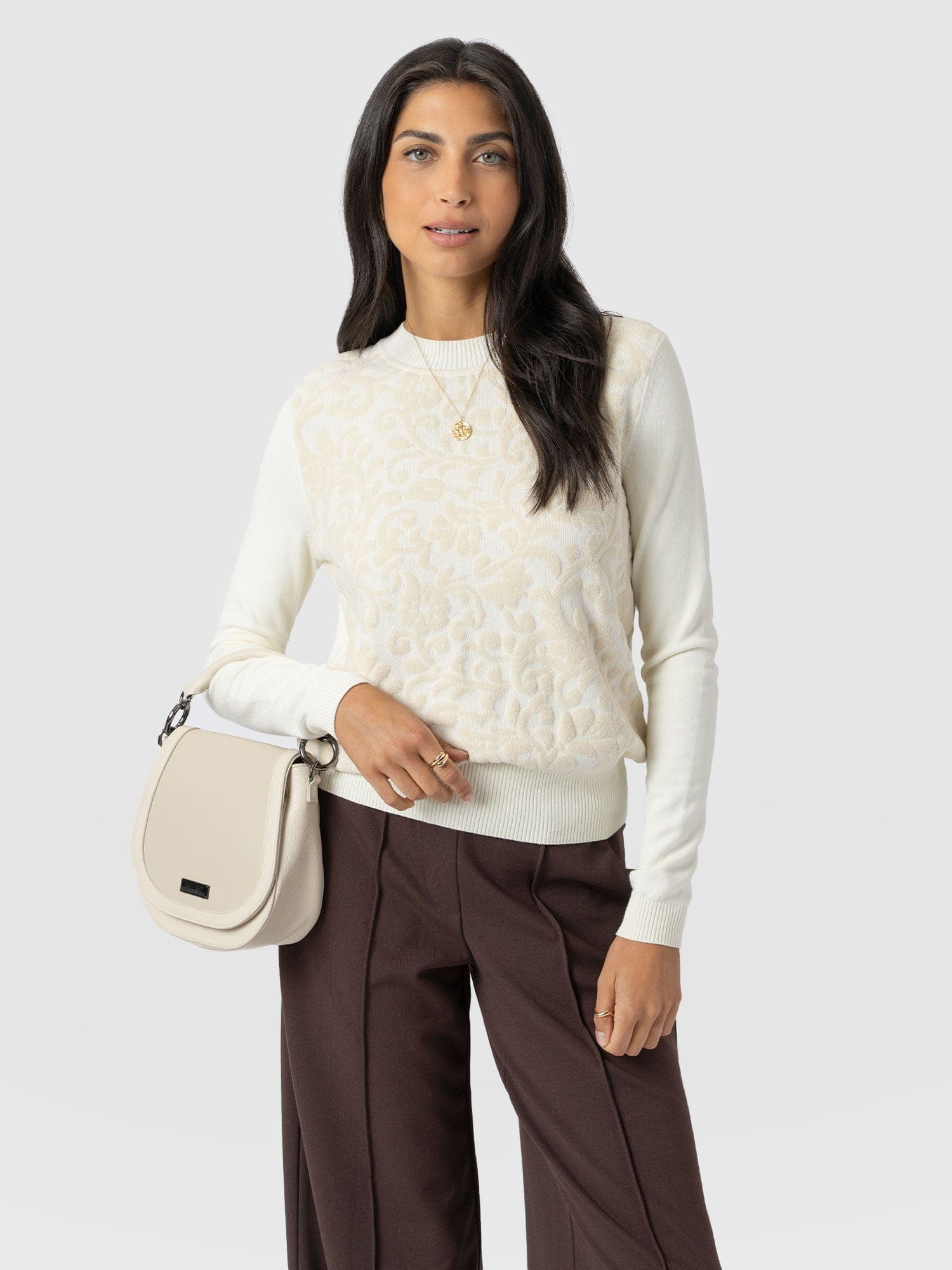 Wren Long Sleeve Knit - Cream - Women's Knitwears | Saint + Sofia? EU