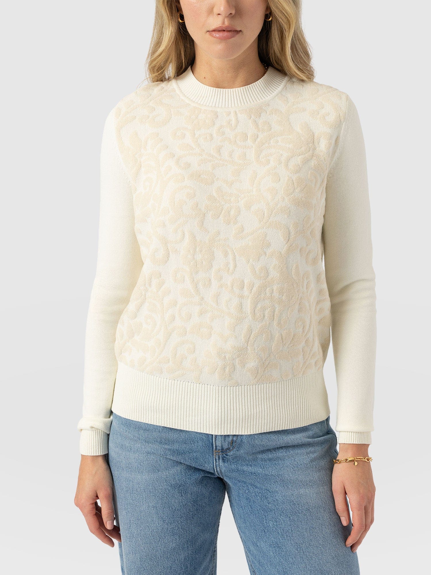 Wren Long Sleeve Knit - Cream - Women's Knitwears | Saint + Sofia? EU