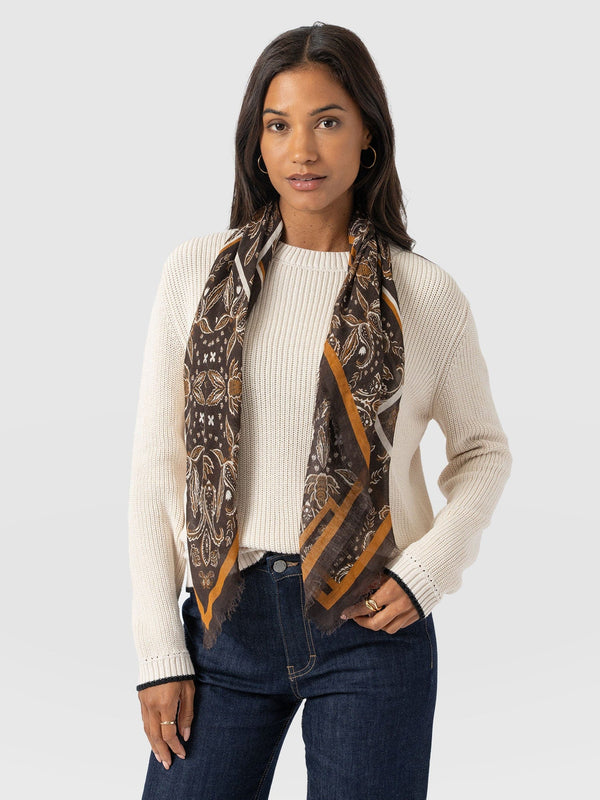 Wren Paisley Scarf - Brown - Women's Scarves | Saint + Sofia® EU