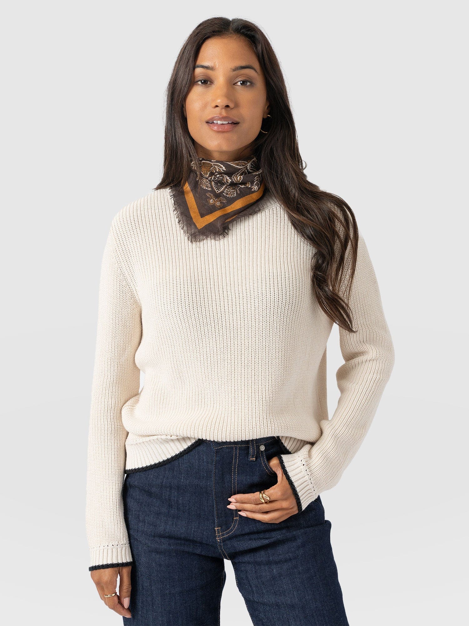 Wren Paisley Scarf - Brown - Women's Scarves | Saint + Sofia® EU