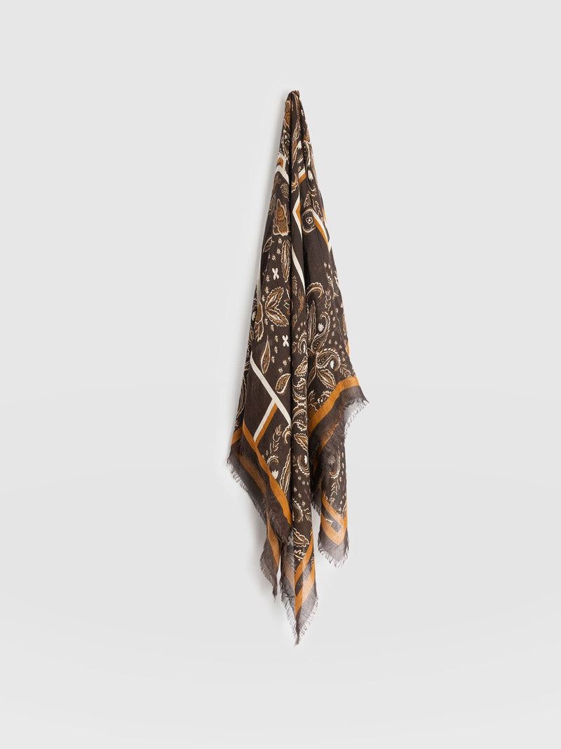 Wren Paisley Scarf - Brown - Women's Scarves | Saint + Sofia® EU