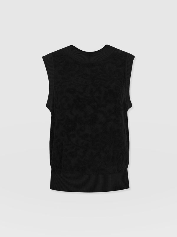 Wren Sleeveless Knit Black - Women's Vests | Saint + Sofia® EU