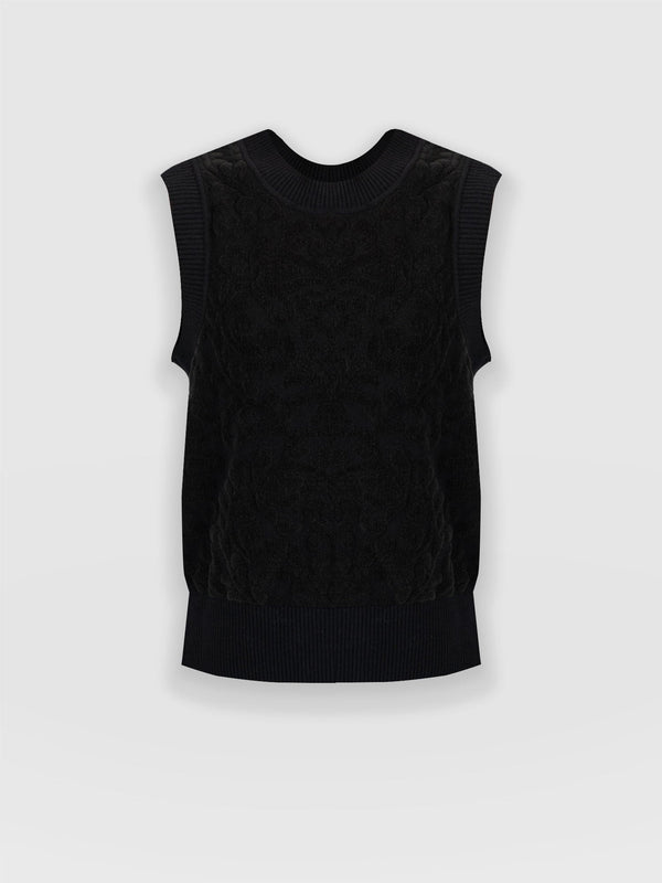 Wren Sleeveless Knit Black - Women's Vests | Saint + Sofia® EU