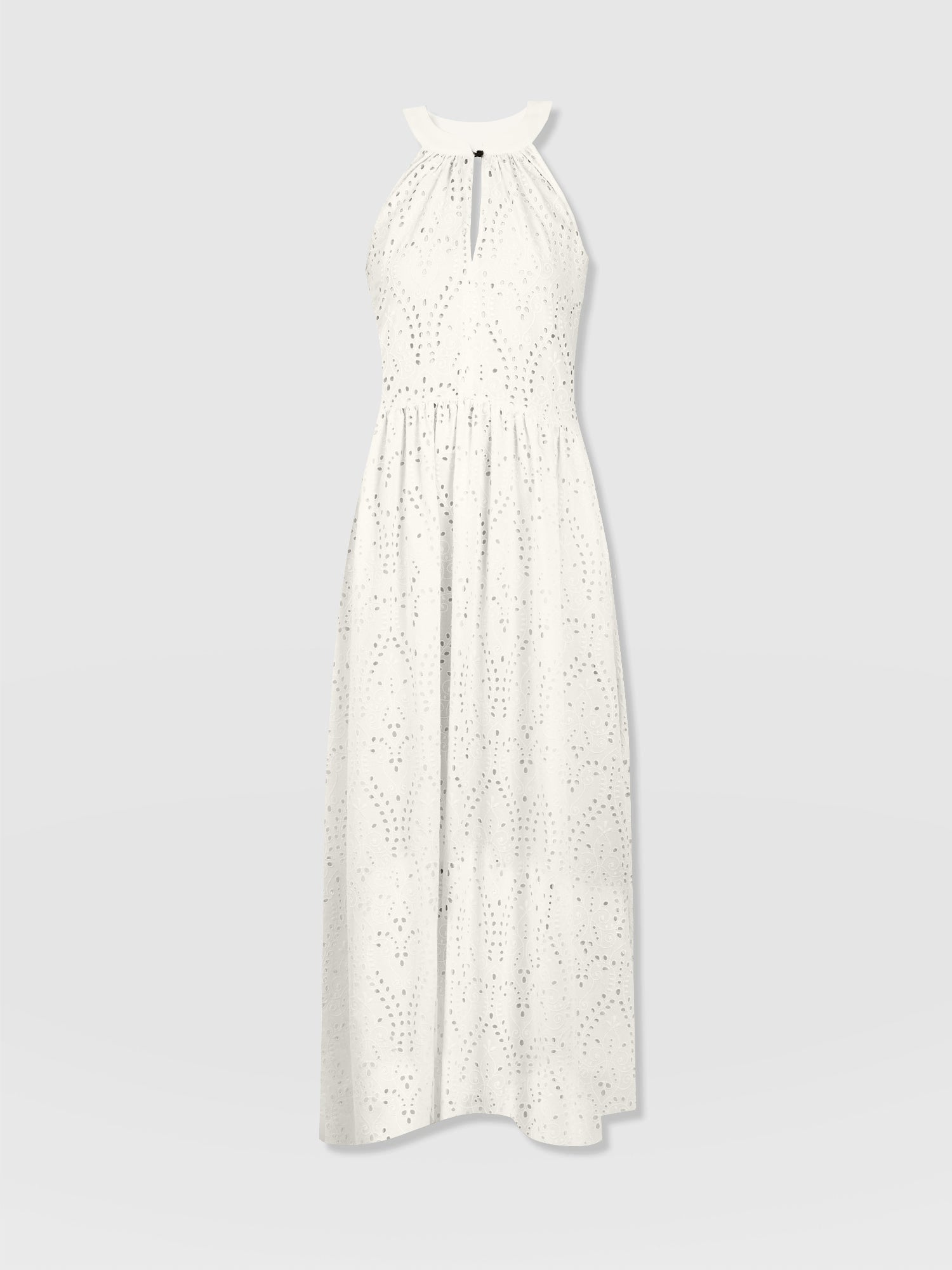 Zoey Halter Neck Dress - White Broderie - Women's Dresses | Saint + Sofia® EU