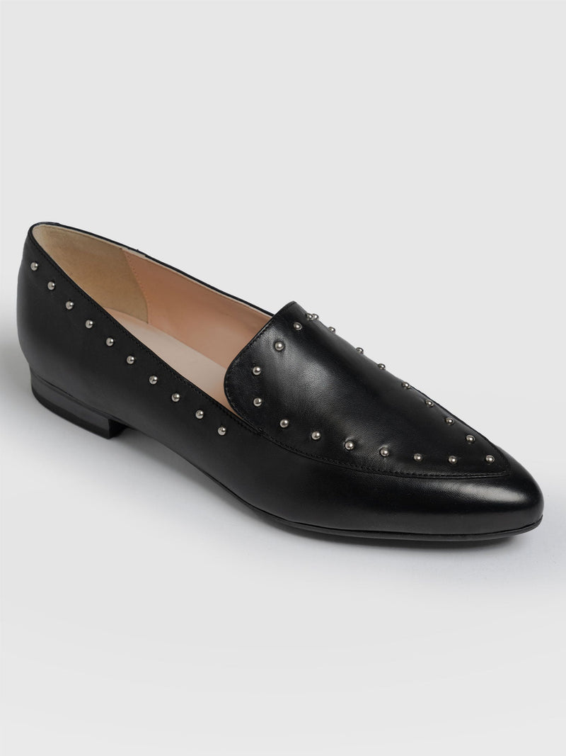 Ava Studded Loafer Black - Women's Loafers | Saint + Sofia® UK