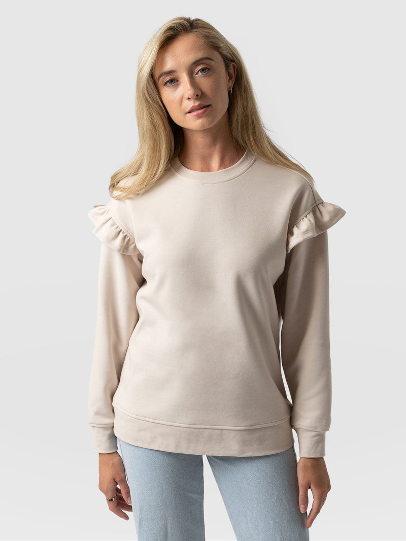 Bea Frill Sweater Cream - Women's Sweaters | Saint + Sofia® EU
