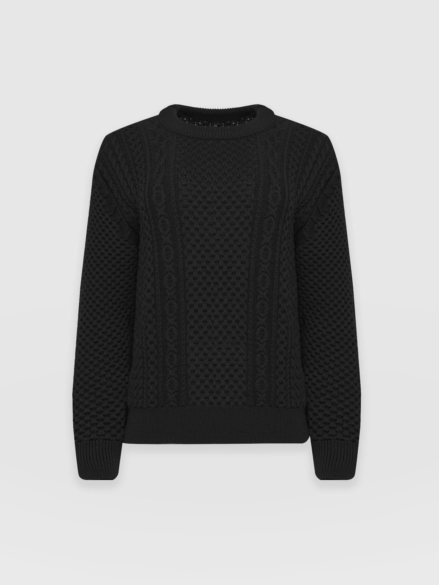 Black wool shop jumper womens