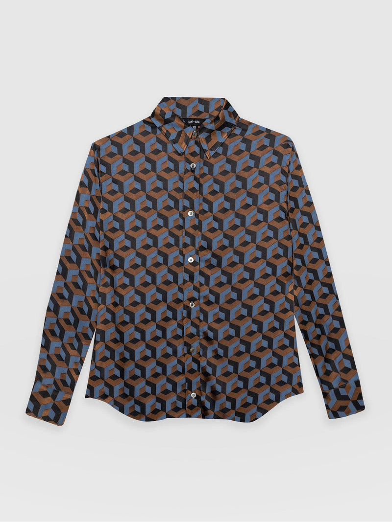 Boyfriend Shirt Geo Print - Women's Shirts | Saint + Sofia® EU