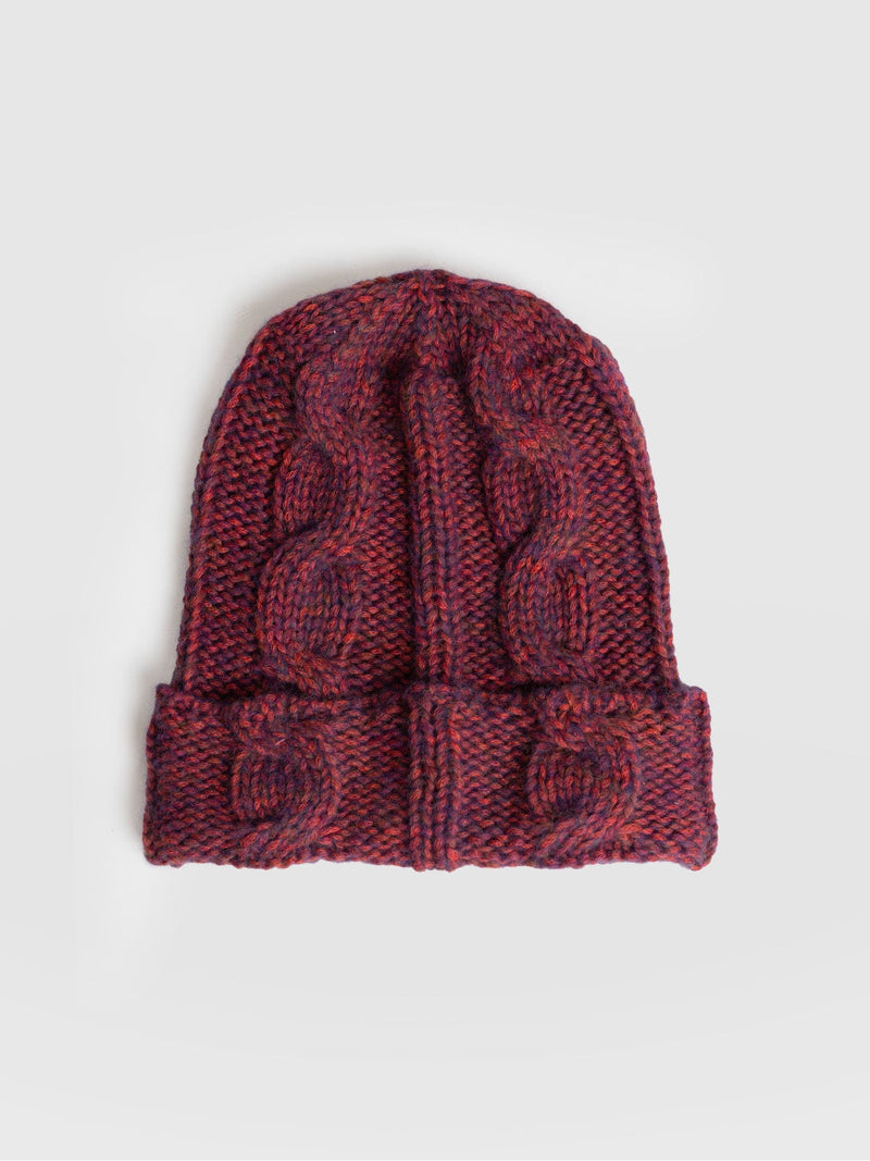 Cable Knit Hat Purple - Women's Hats | Saint + Sofia® EU