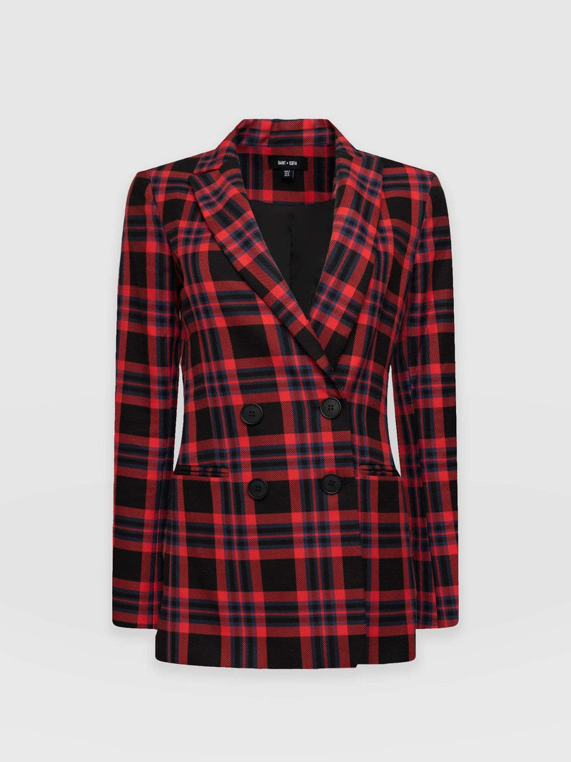 Cambridge Blazer Red Check - Women's Blazers | Saint + Sofia® EU