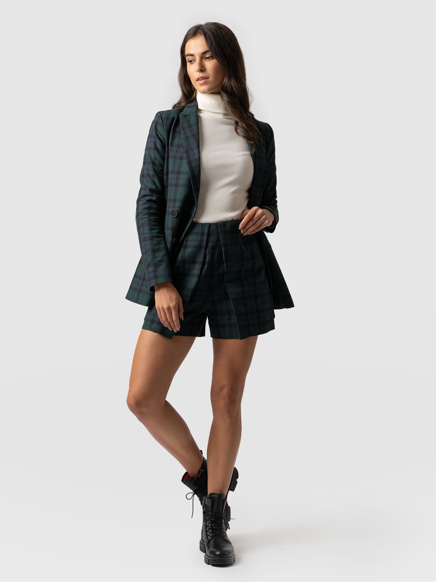 Cambridge Short Green Check - Women's Shorts | Saint + Sofia® UK