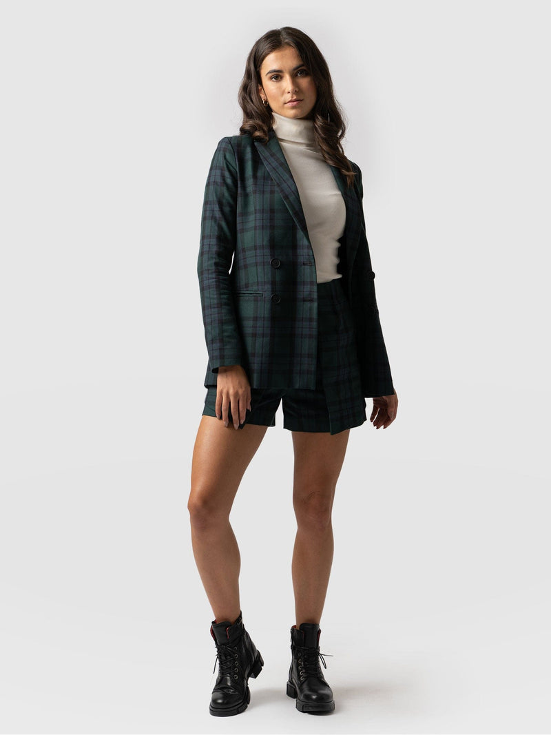 Cambridge Short Green Check - Women's Shorts | Saint + Sofia® UK