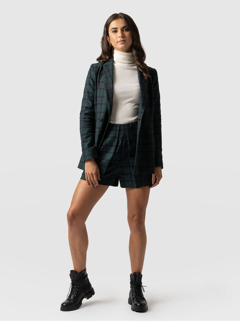 Cambridge Short Green Check - Women's Shorts | Saint + Sofia® UK