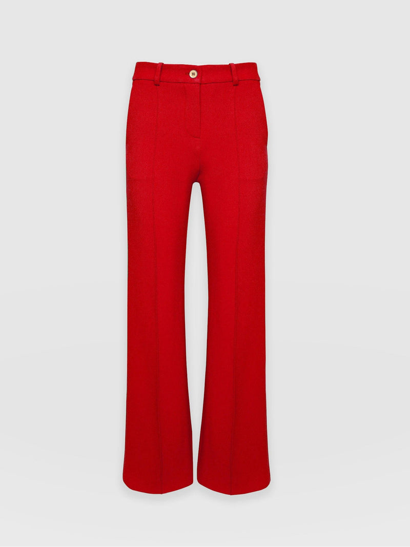Cambridge Tailored Wide Leg Pant Red - Women's Trousers | Saint + Sofia® EU