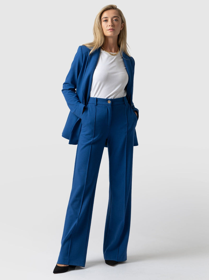 Cambridge Tailored Wide Leg Pant Sapphire Blue - Women's Trousers | Saint + Sofia® EU