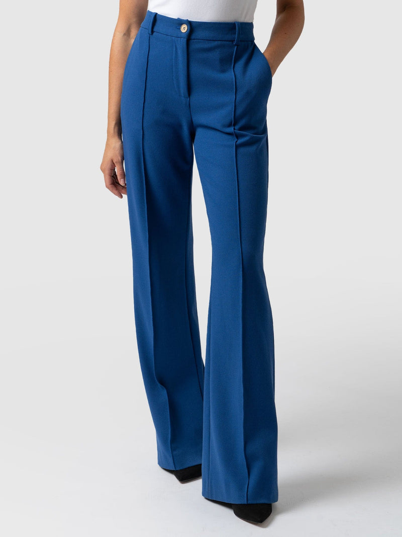 Cambridge Tailored Wide Leg Pant Sapphire Blue - Women's Trousers | Saint + Sofia® EU