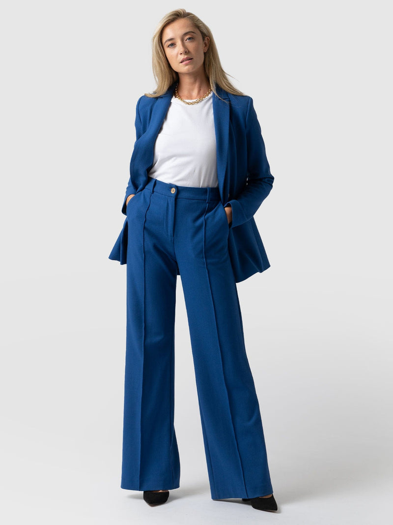 Cambridge Tailored Wide Leg Pant Sapphire Blue - Women's Trousers | Saint + Sofia® EU