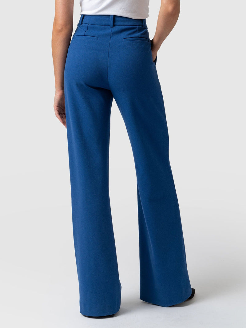 Cambridge Tailored Wide Leg Pant Sapphire Blue - Women's Trousers | Saint + Sofia® EU