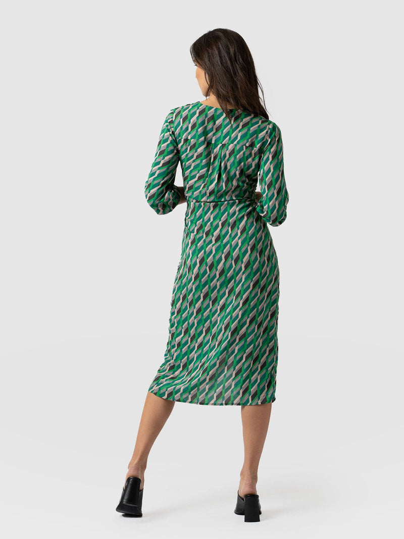 Cara Wrap Dress Jardin Geo - Women's Dresses | Saint + Sofia® EU