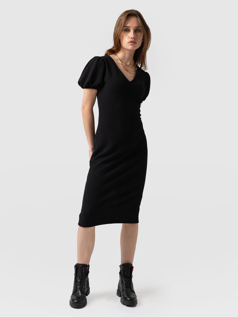 Cavendish Dress Puff Sleeve Black Diamond - Women's Dresses | Saint + Sofia® EU