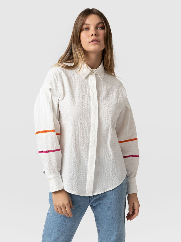 Debbie Puff Sleeve Cream - Women's Shirts | Saint + Sofia® UK