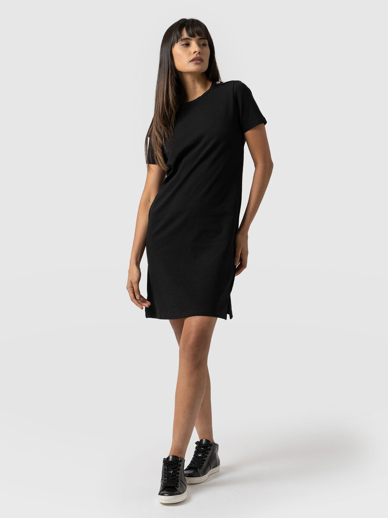 Easy T-Shirt Dress Black- Women's Dresses | Saint + Sofia® EU